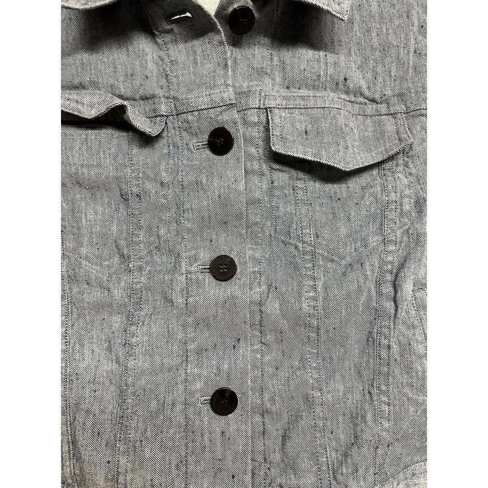 Theory Lightweight Linen Denim Cropped‎ Jacket Size Small